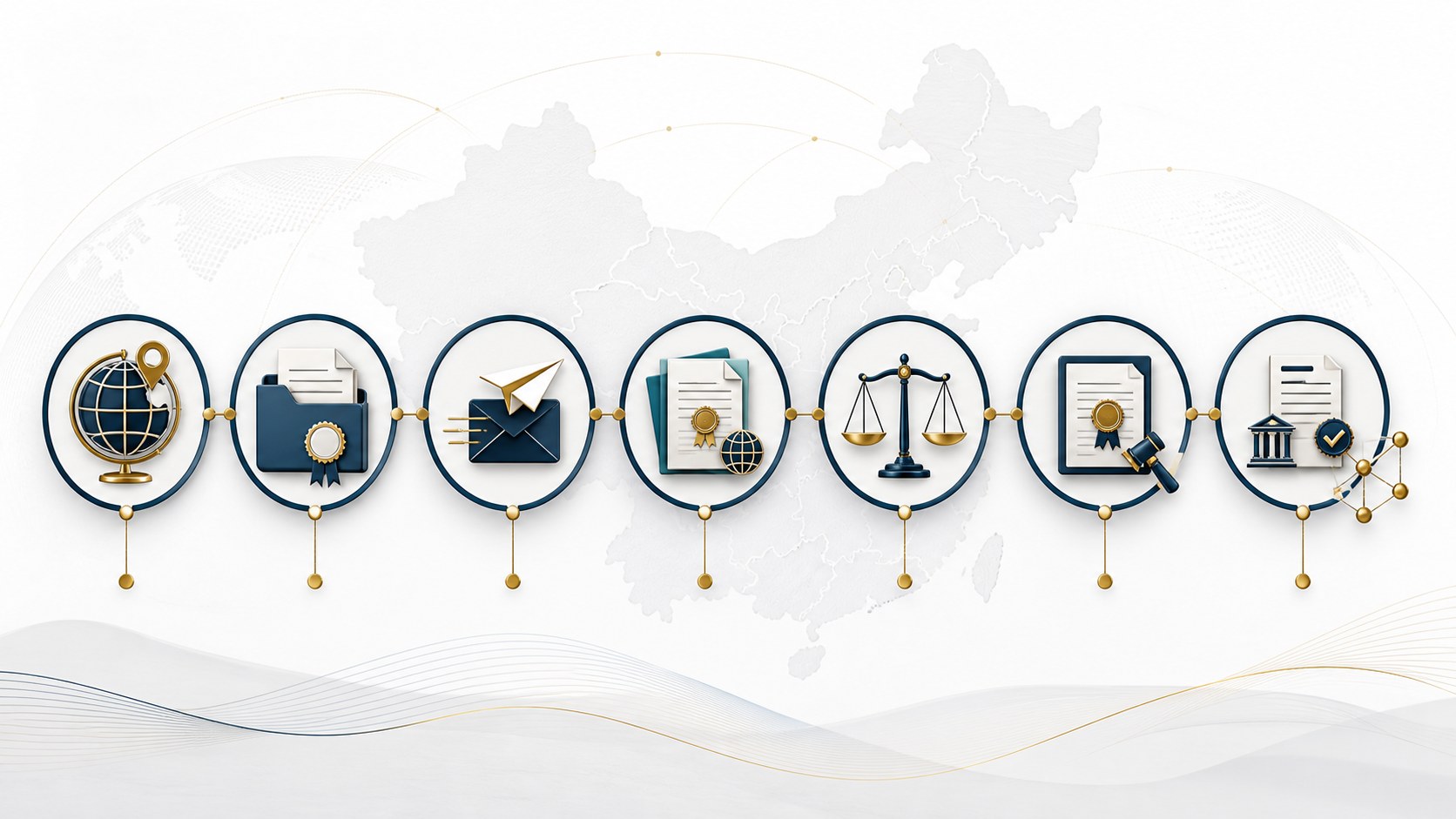 Visual process map of foreign-related commercial litigation checkpoints in mainland China