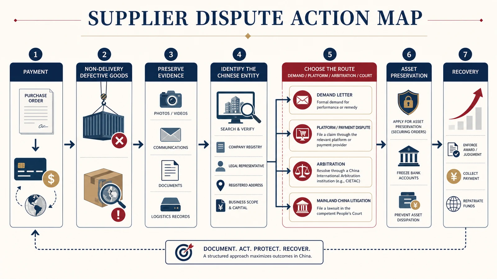 Illustration for How to Sue a Chinese Supplier in Mainland China for Non-Delivery or Defective Goods